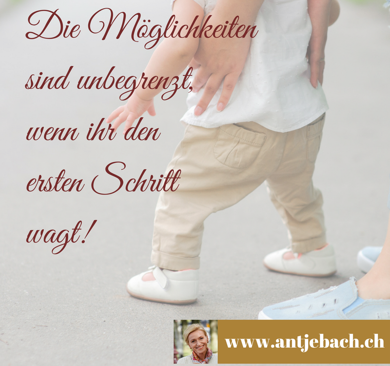 Antje Bach, Zitat, Zitatekarte, inspiriert, Möglichkeiten, Schritt, Wagnis, Arbeit, Unternehmen